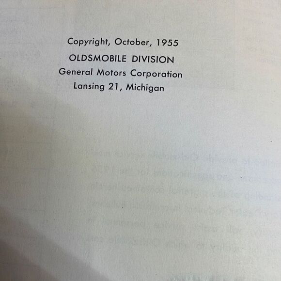 1956 Oldsmobile Shop Manual-First Edition-Vintage-Rare - Picture 8 of 8